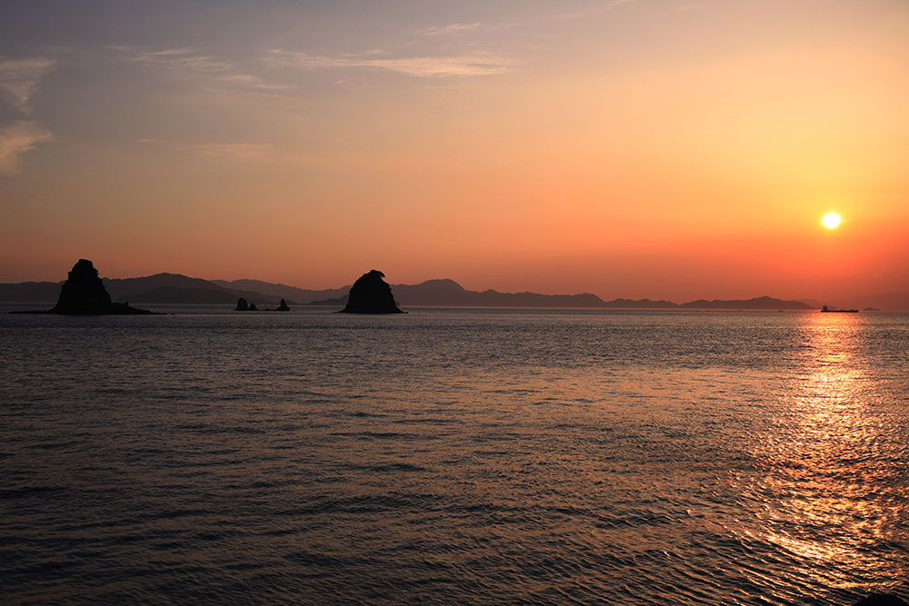 鹿島から臨む夕日