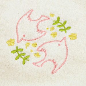 おくるみ　バスウェア　bird　刺繍部分　伊織オリジナル