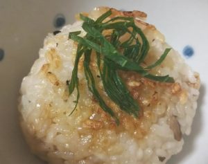 伊織　道後湯之町店　おともしいたけ　調理例　焼きおにぎり