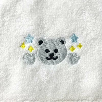 イラスト刺繍　キラキラくま